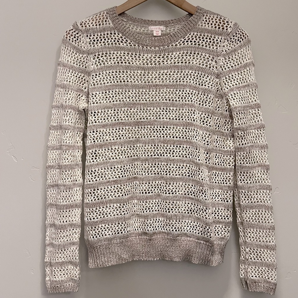 Tan/Cream Loose Knit Sweater